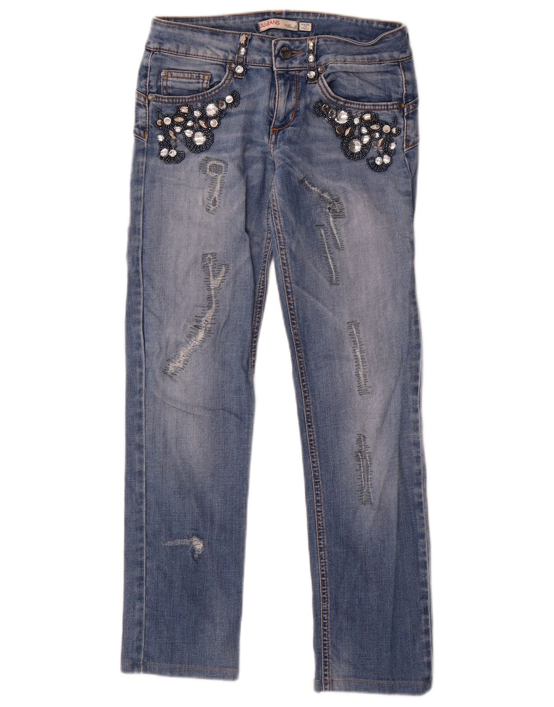 Liu Jo Jean droit effet vieilli pour femme W26 L27 Bleu
