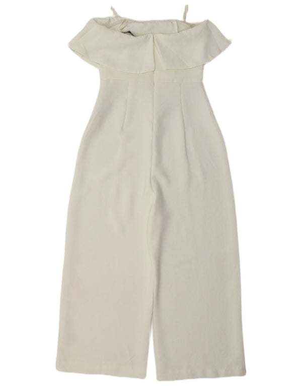 Zara Femme Combinaison Sans Bretelles UK 8 Petit Polyester Blanc