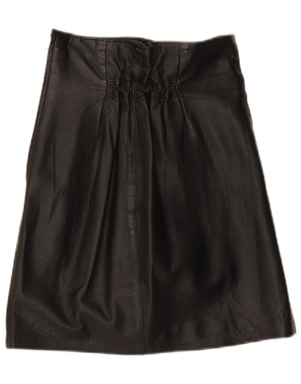 jupe en cuir taille haute femme vintage IT 44 Medium W25 Cuir noir