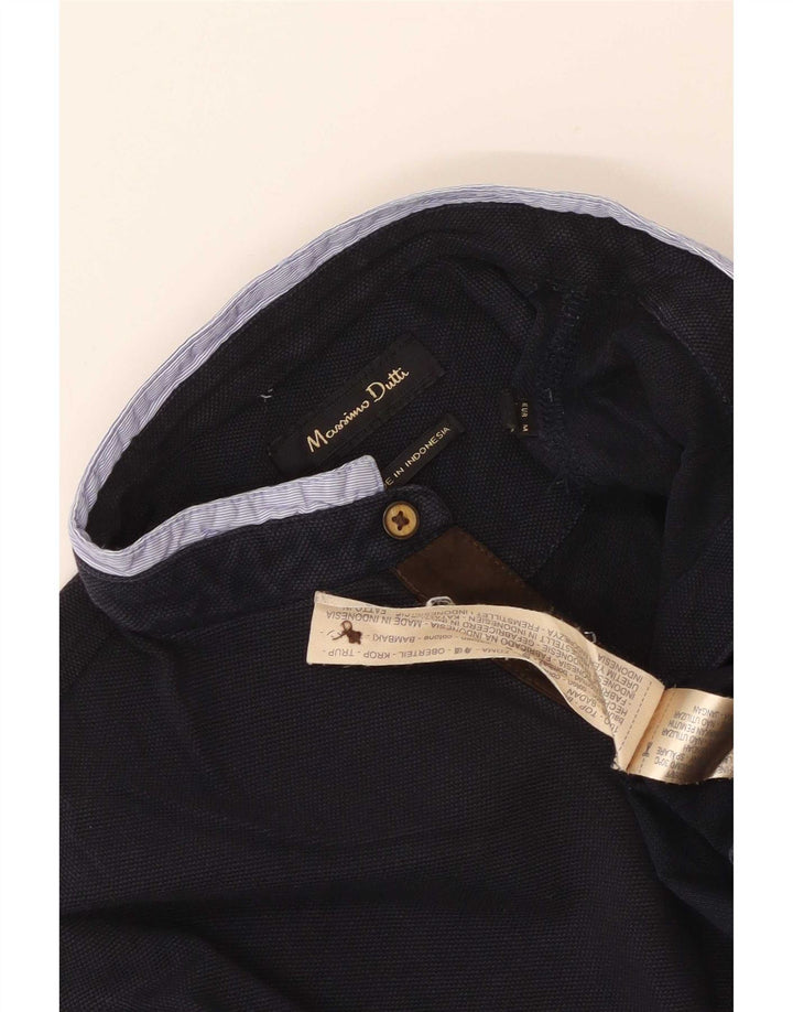 Massimo Dutti Haut à manches longues pour homme en coton bleu marine moyen