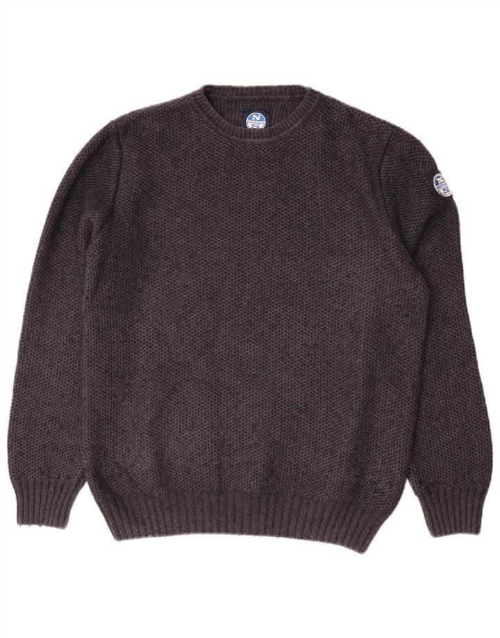 North Sails Pull à col rond pour homme en coton gris petit