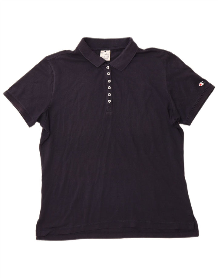 CHAMPION Polo Femme UK 22 2XL Bleu Marine