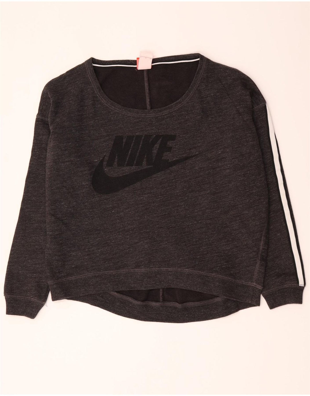 Nike Sweat-shirt surdimensionné graphique pour femme UK 10 Petit coton gris