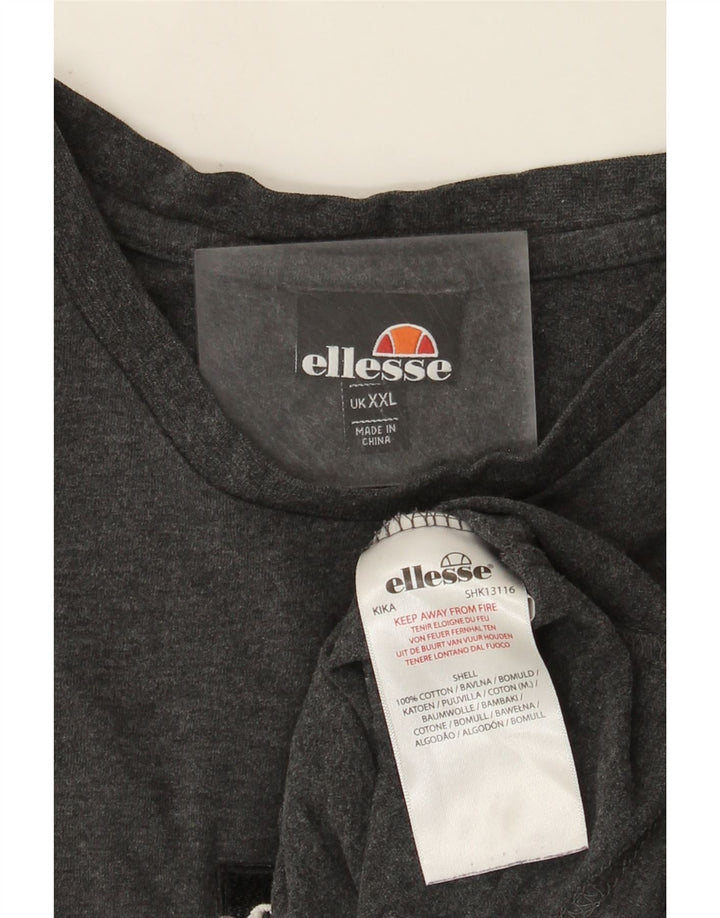 Ellesse Mens T-Shirt Top 2XL Grey Cotton