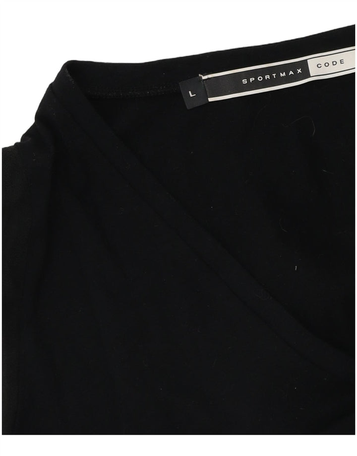 Sportmax Chemisier à manches longues pour femme UK 14 Large Noir