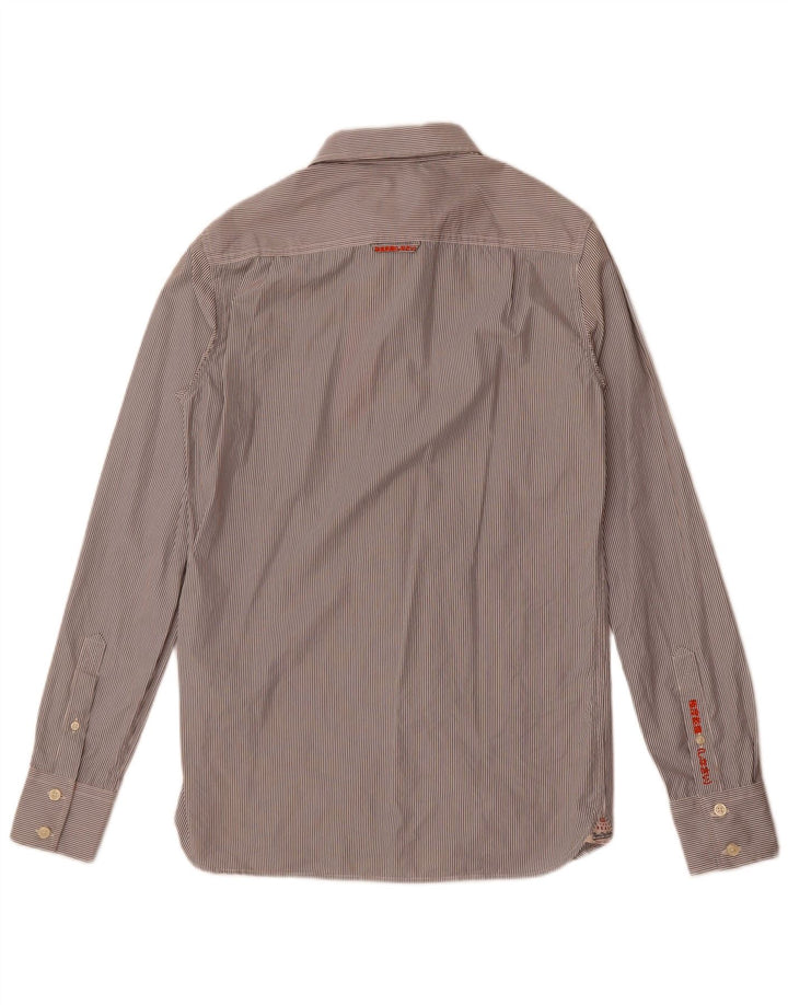 Superdry Chemise Homme Gris Moyen Pinstripe Cotton