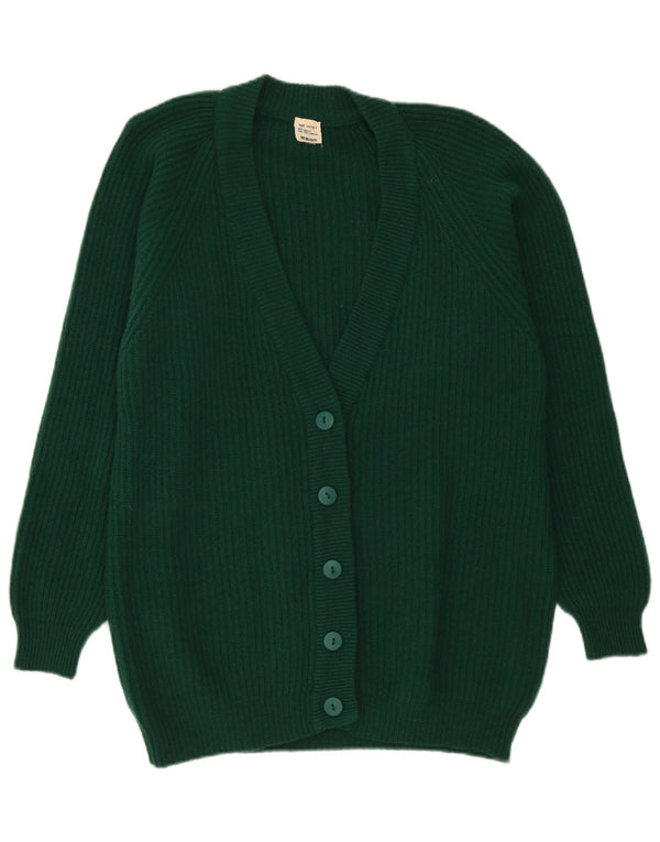vintage Femme Cardigan Pull UK 16 Grande Laine Verte
