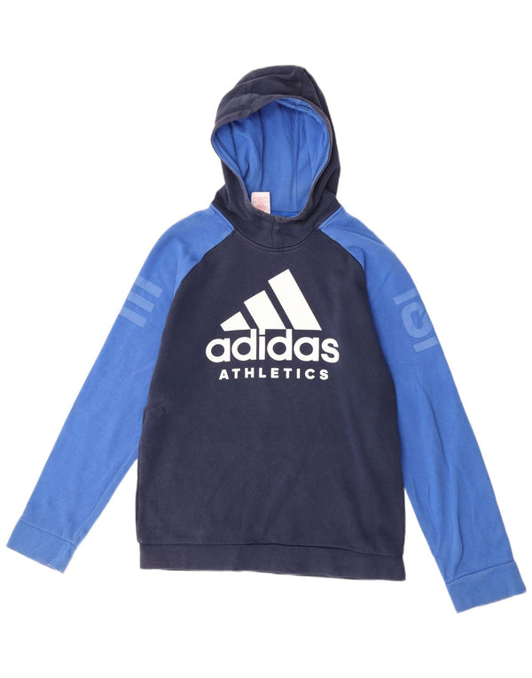 Adidas Pull à capuche graphique pour homme Small Bleu marine Colourblock