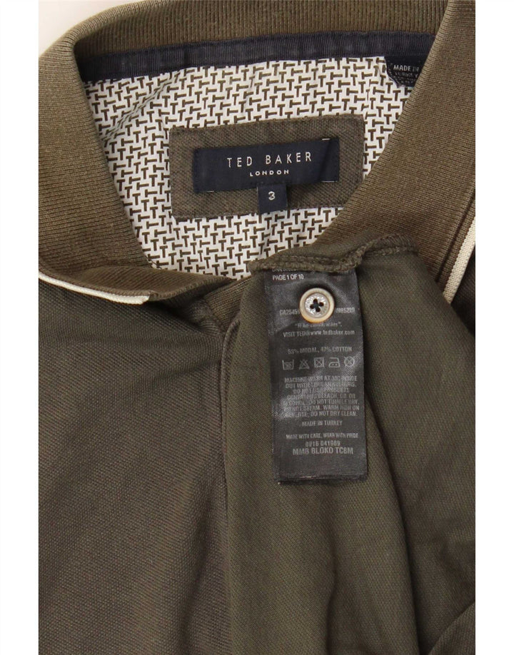 Ted Baker Polo Homme Taille 3 Moyen Kaki Modal