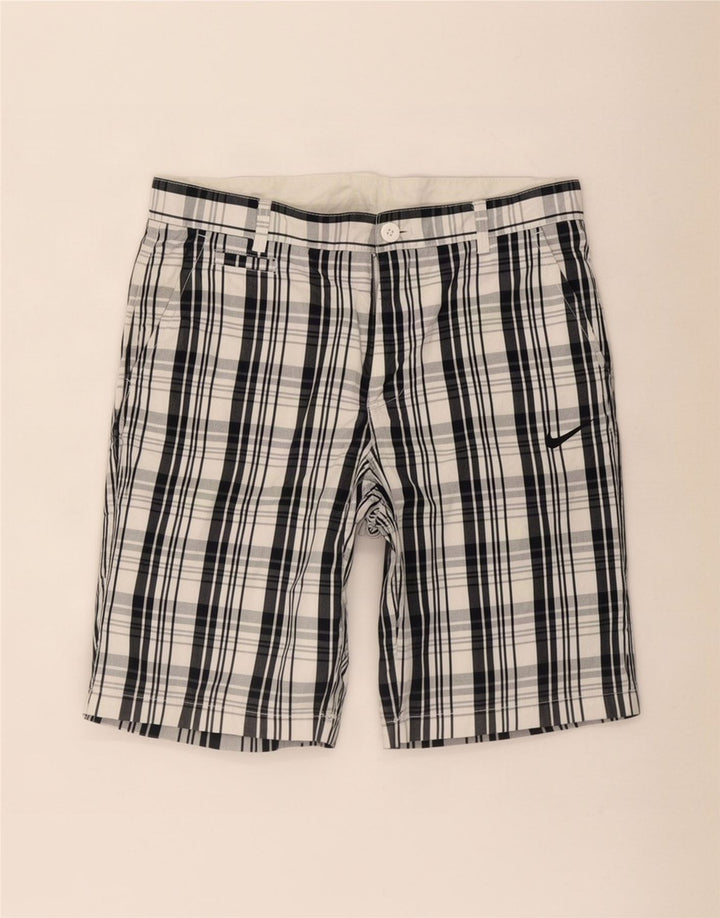 Nike Short Chino Homme Medium W32 Bleu Plaid Coton