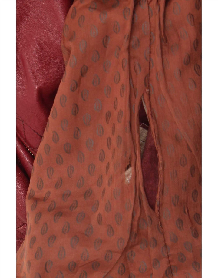 veste de motard en cuir surdimensionnée femme vintage EU 38 Bourgogne moyen