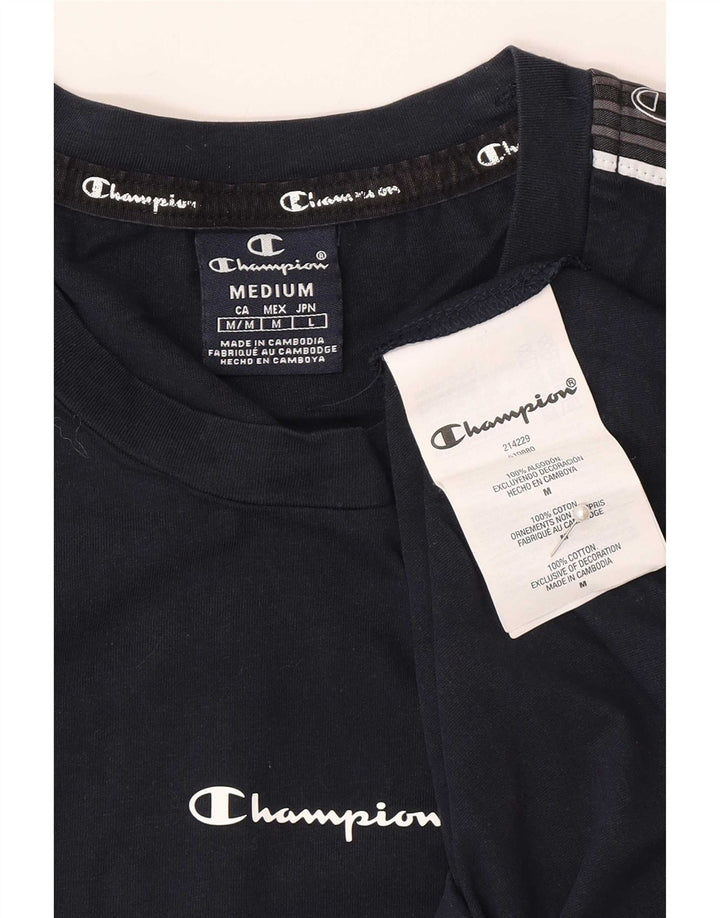 Champion T-Shirt Graphique Homme Bleu Marine Moyen Coton