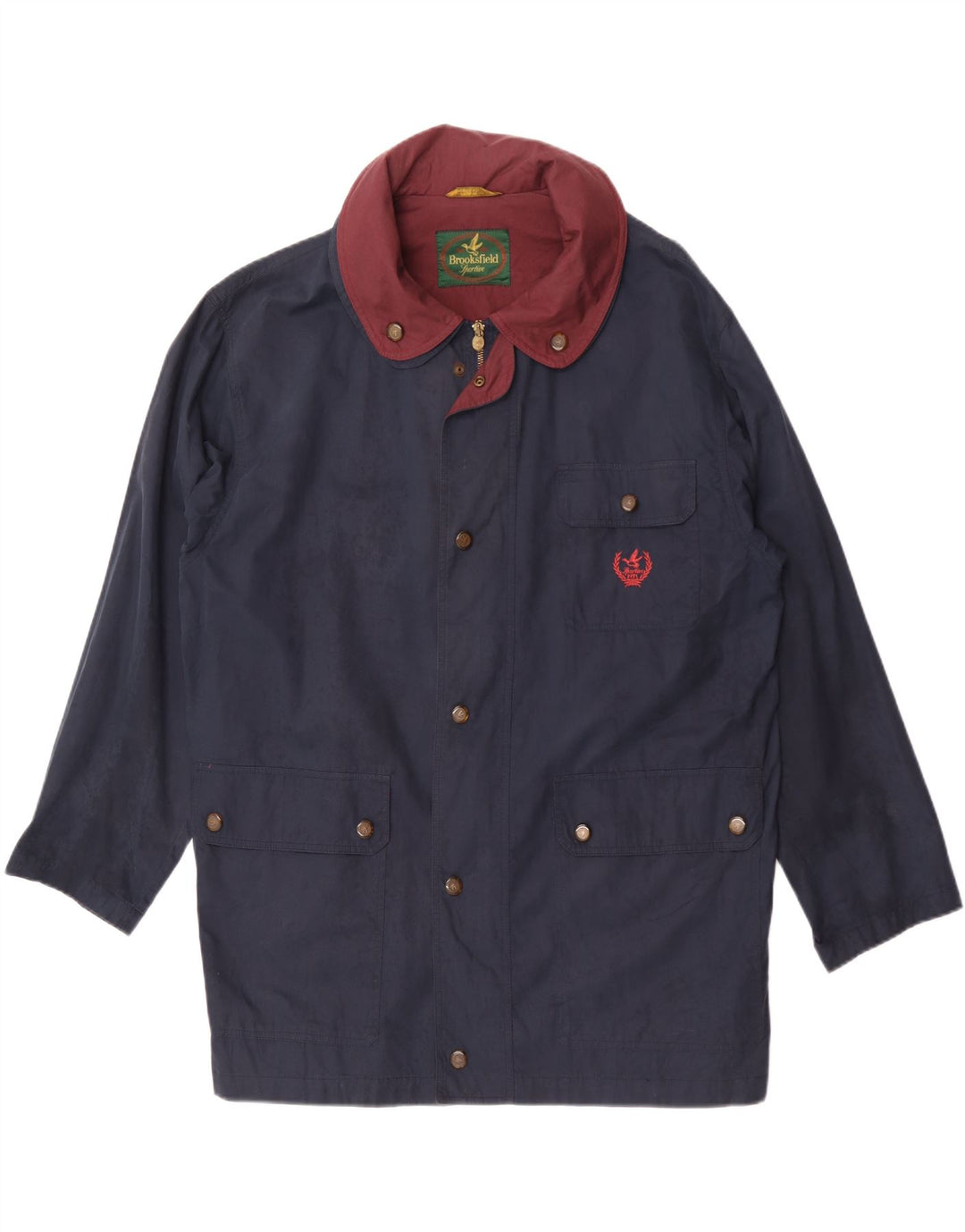 Brooksfield Veste utilitaire à capuche pour homme IT 50 Large Bleu marine en coton
