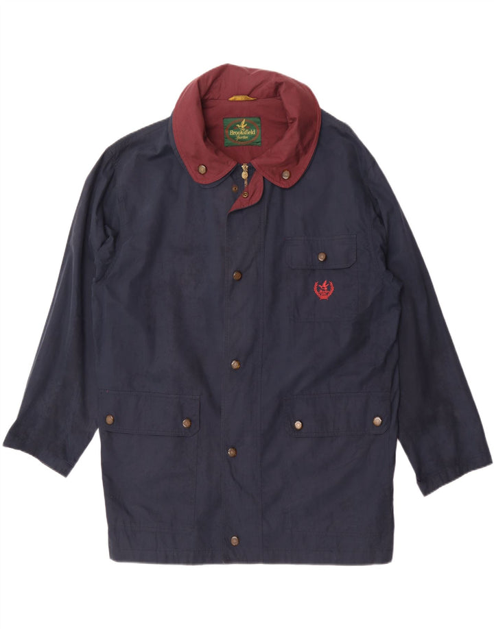 Brooksfield Veste utilitaire à capuche pour homme IT 50 Large Bleu marine en coton