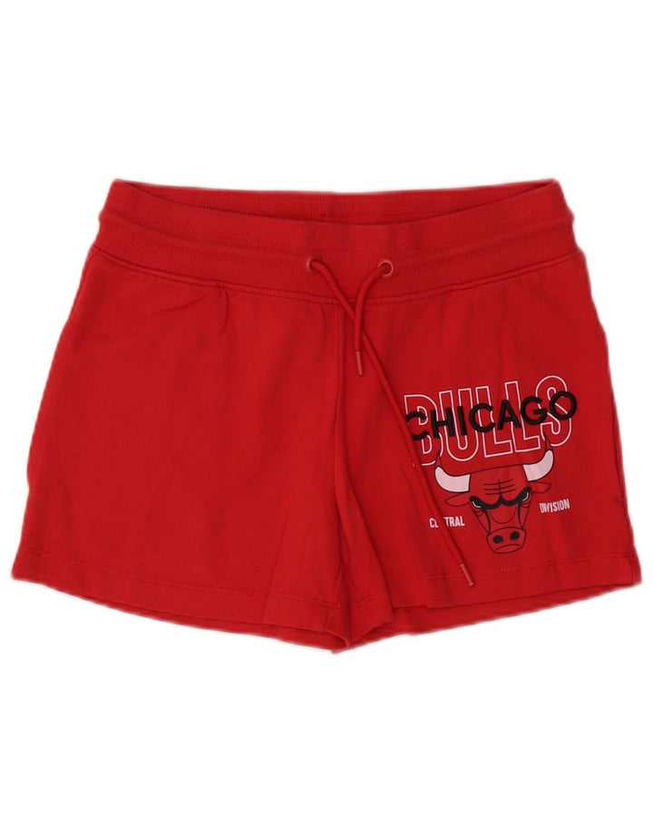 NBA Short de sport graphique Chicago Bulls pour femme UK 10 Petit coton rouge