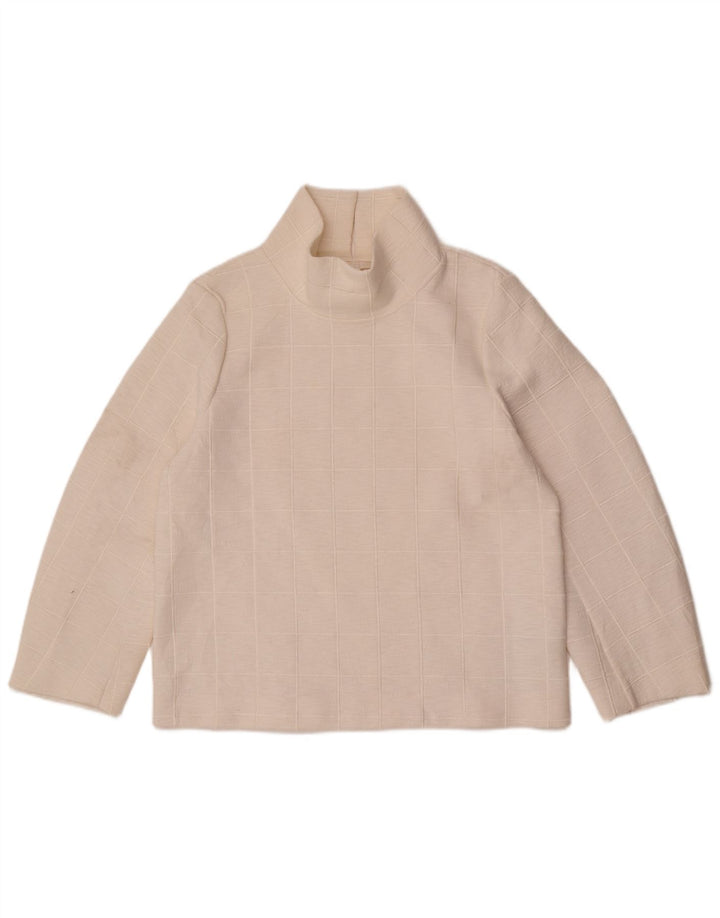 Cos Haut à manches longues pour femme UK 44 Polyester à carreaux blancs moyens