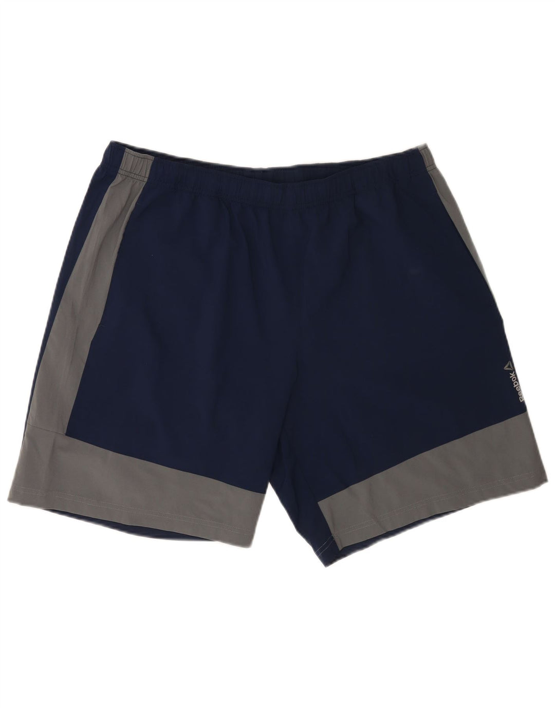 Reebok Short de Sport Homme XL Bleu Marine Colorblock Polyester
