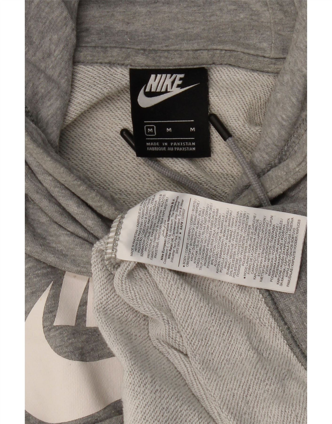 NIKE Pull à capuche graphique pour homme en coton moucheté gris moyen