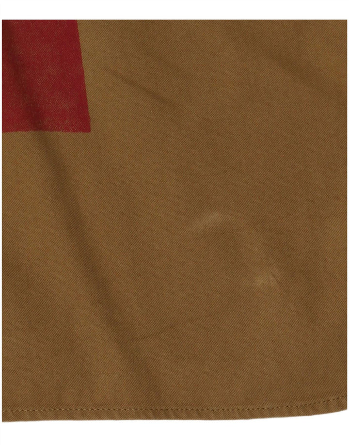 Chemise sans manches militaire vintage pour hommes XL coton kaki