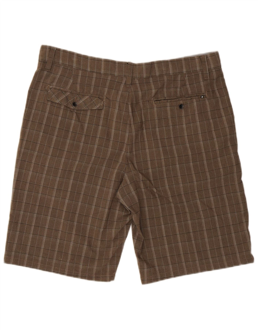 Hurley Short Chino Homme W36 Large Marron Carreaux Polyester