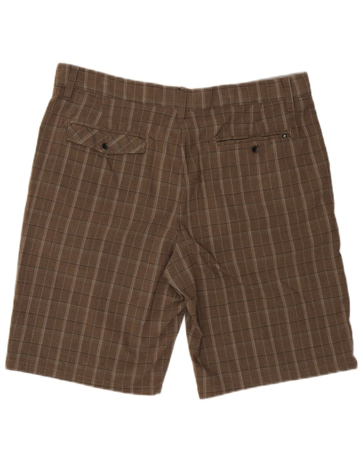 Hurley Short Chino Homme W36 Large Marron Carreaux Polyester