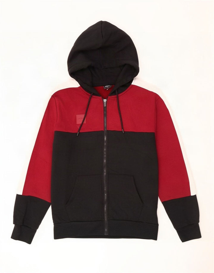Umbro Pull à capuche zippé pour homme XL Noir Colorblock Polyester