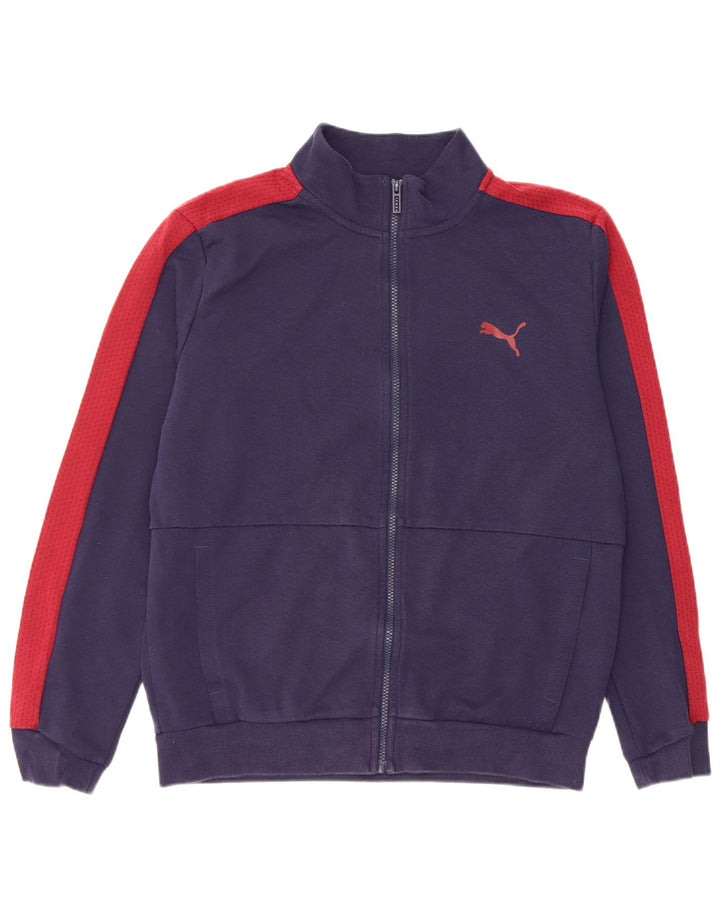 Puma Veste de Survêtement Homme Bleu Marine Moyen Colorblock Cotton