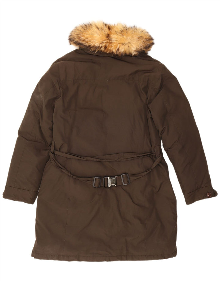 Woolrich Manteau Rembourré Femme UK 20 2XL Kaki Coton