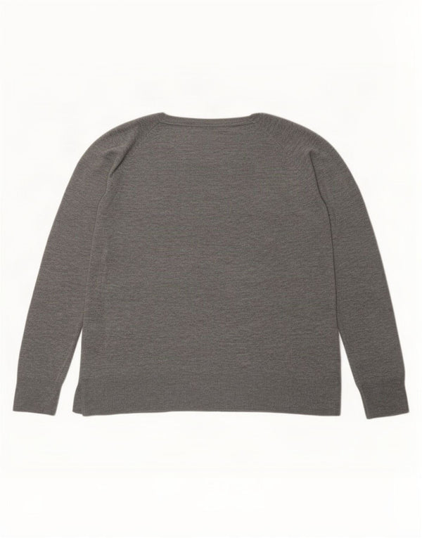 Zara Pull ras du cou pour femme UK 18 XL Gris Viscose