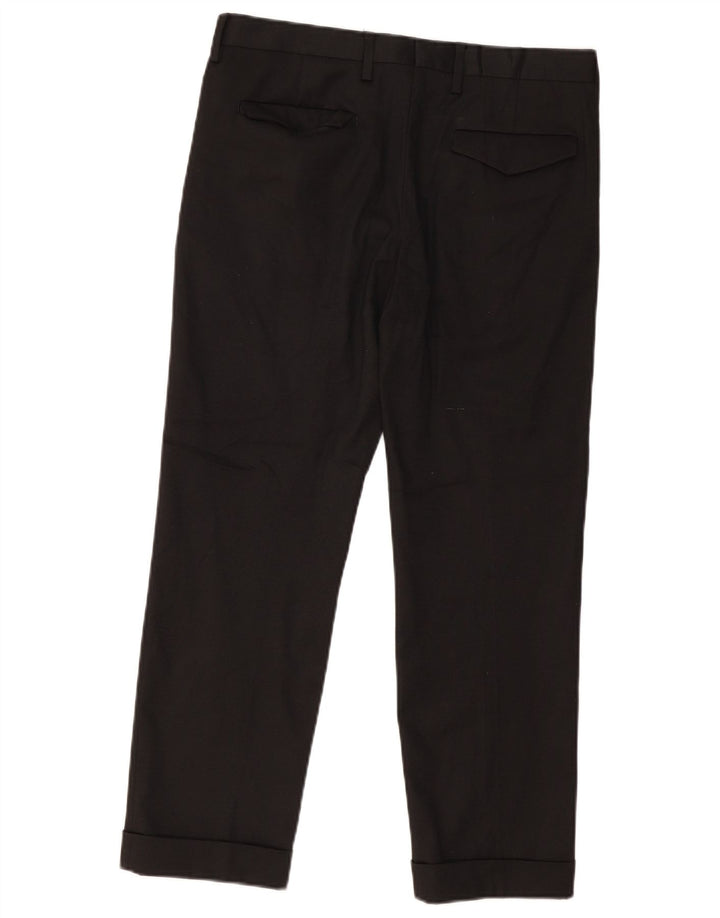 ZARA Pantalon chino droit pour homme EU 40 Medium W31 L28 Noir Polyester
