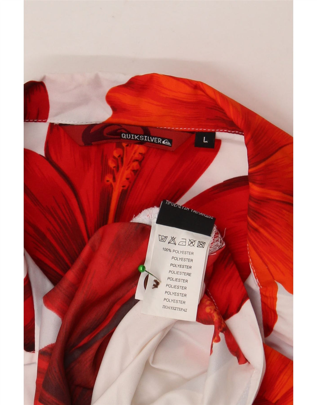 Quiksilver Chemise à Manches Courtes Homme Grand Blanc Floral Polyester