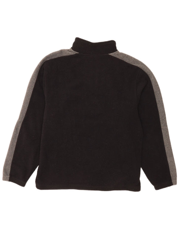 Barisal Pull polaire graphique à col zippé pour homme XL Noir Colorblock Polyester