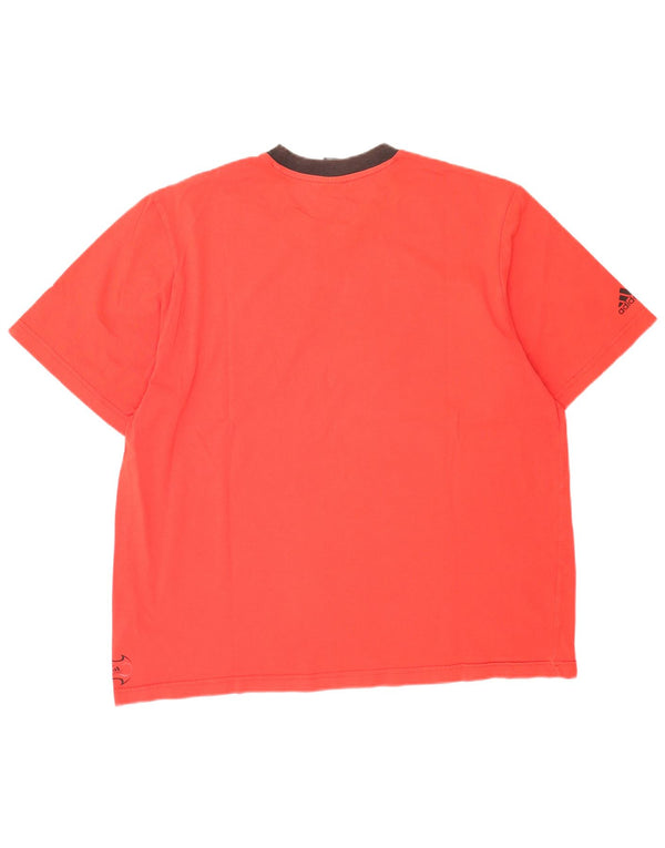 Adidas T-shirt graphique pour homme en coton rouge 2XL
