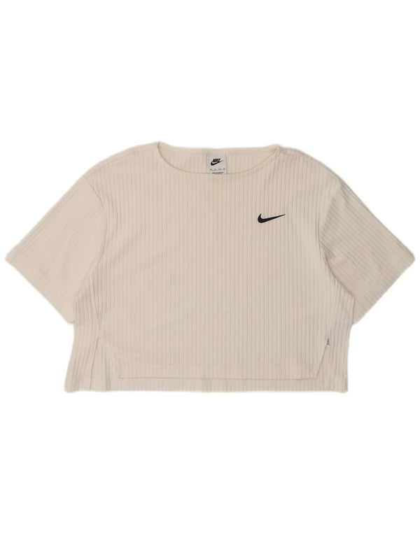 Nike T-shirt court surdimensionné pour femme UK 6 XS en coton blanc