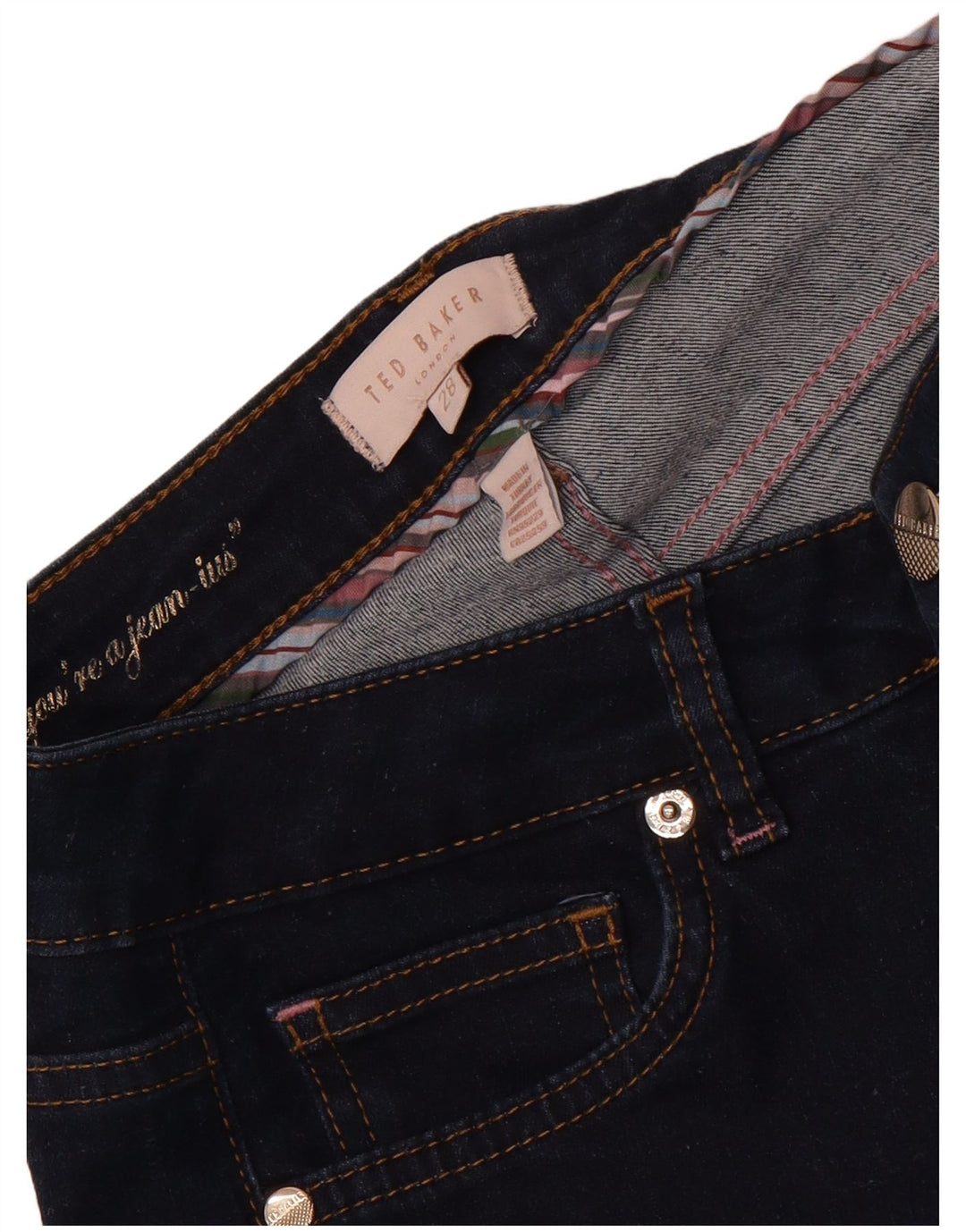 Ted Baker Jean Slim Femme W28 L26 Bleu Marine Floral