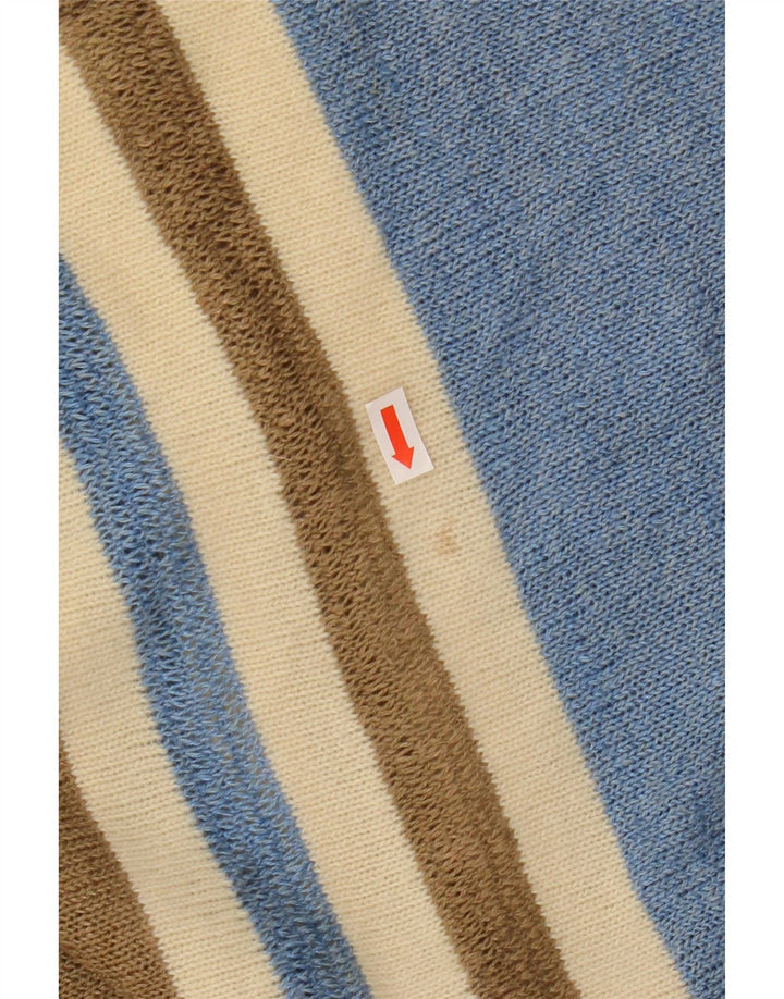 VINTAGE Femme Col Bateau Pull Pull UK 12 Moyen Multicolore Rayé