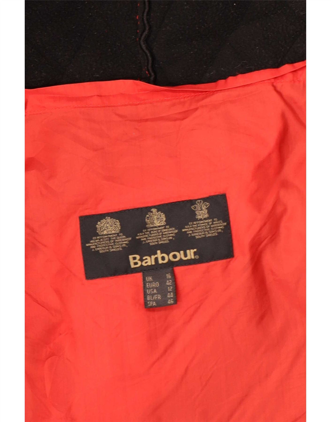 Barbour Veste matelassée pour femme UK 16 Large Rouge Polyamide