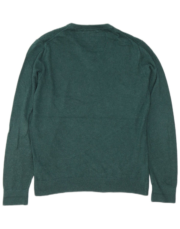 Tommy Hilfiger Pull Col V Homme Vert Moyen Coton
