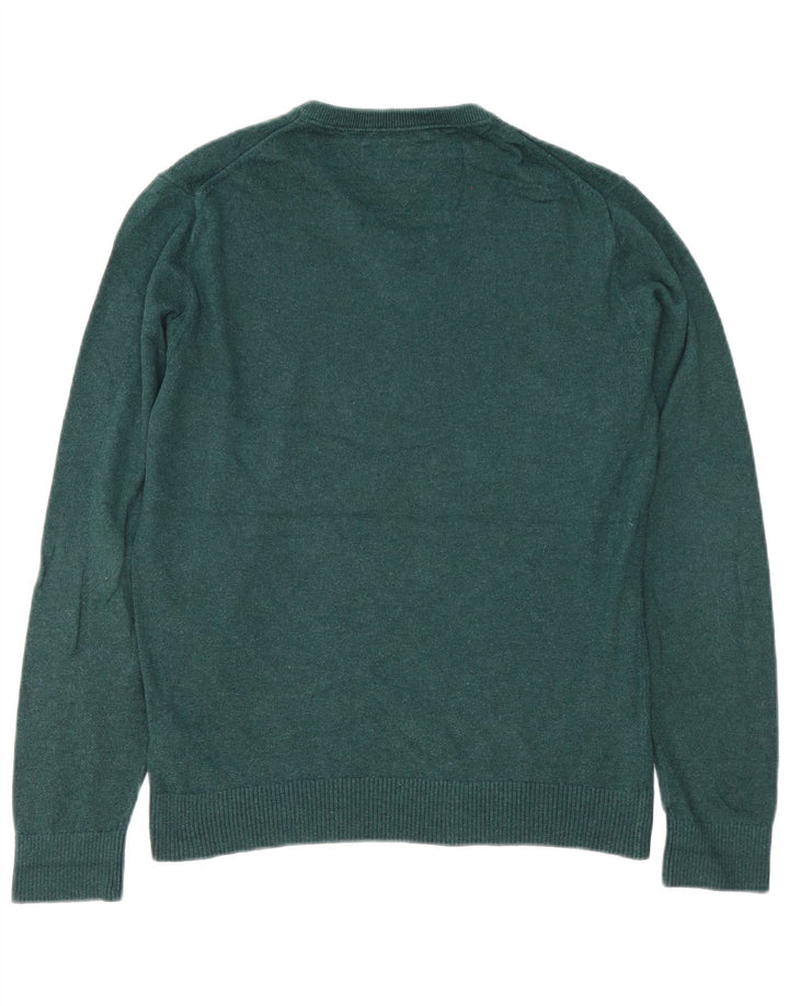 Tommy Hilfiger Pull Col V Homme Vert Moyen Coton