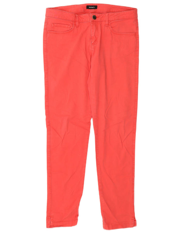 Max & Co. Pantalon décontracté slim pour femme UK 12 Medium W30 L30 Rouge Coton