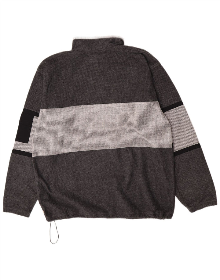 MC Kee's Pull polaire à col zippé pour homme XL Gris Colorblock Polyester