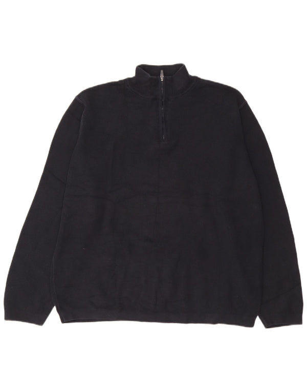 Marks & Spencer Pull à Col Zippé Blue Harbor Homme XL Bleu Marine