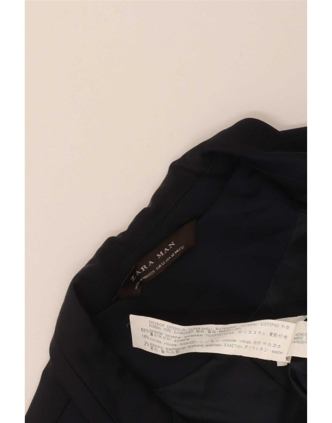 Zara Veste Blazer 2 Boutons Homme EU 42 Large Bleu Marine Polyester