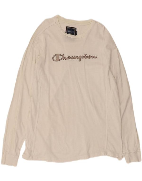 Champion Haut graphique à manches longues pour homme en coton blanc 2XL