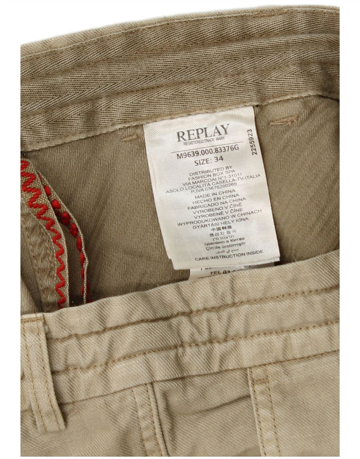 Replay Short Chino Homme W34 Large Beige Coton