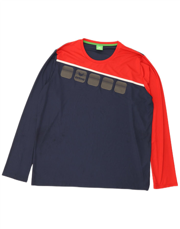 Erima Haut Graphique Homme Manches Longues 3XL Bleu Marine Colorblock Polyester