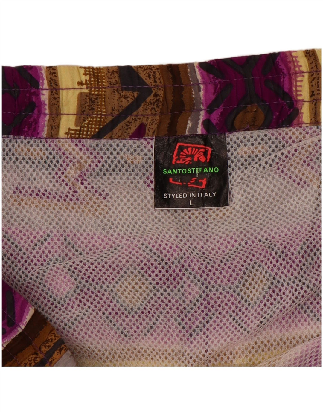 Santostefano Short de bain pour homme en coton Fair Isle multicolore