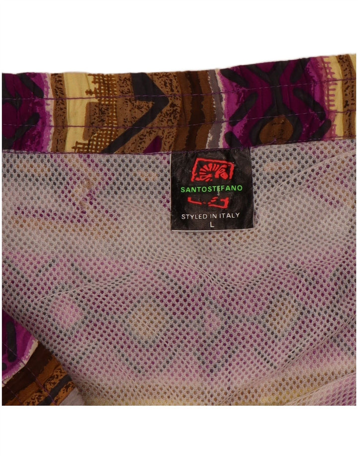Santostefano Short de bain pour homme en coton Fair Isle multicolore