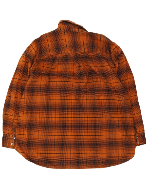 Levi's Chemise surdimensionnée en flanelle pour femme UK 16 Grand carreaux orange en coton