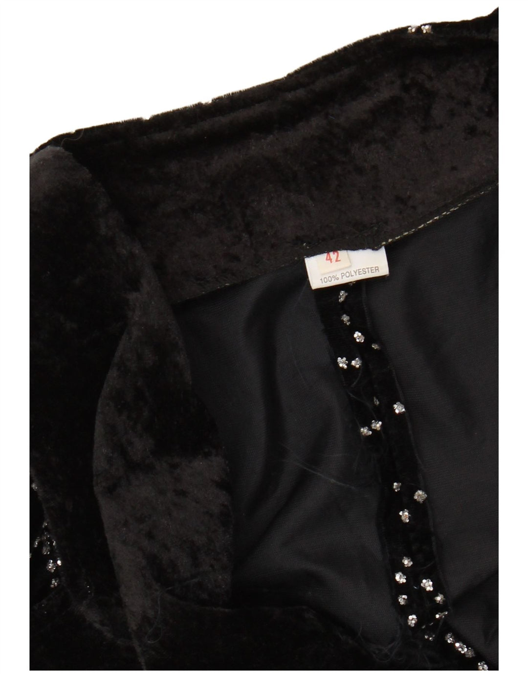 VINTAGE Veste blazer à motif abstrait pour femme IT 42 Noir moyen